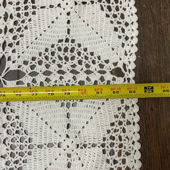 Crochet bed spread or table cloth cream white